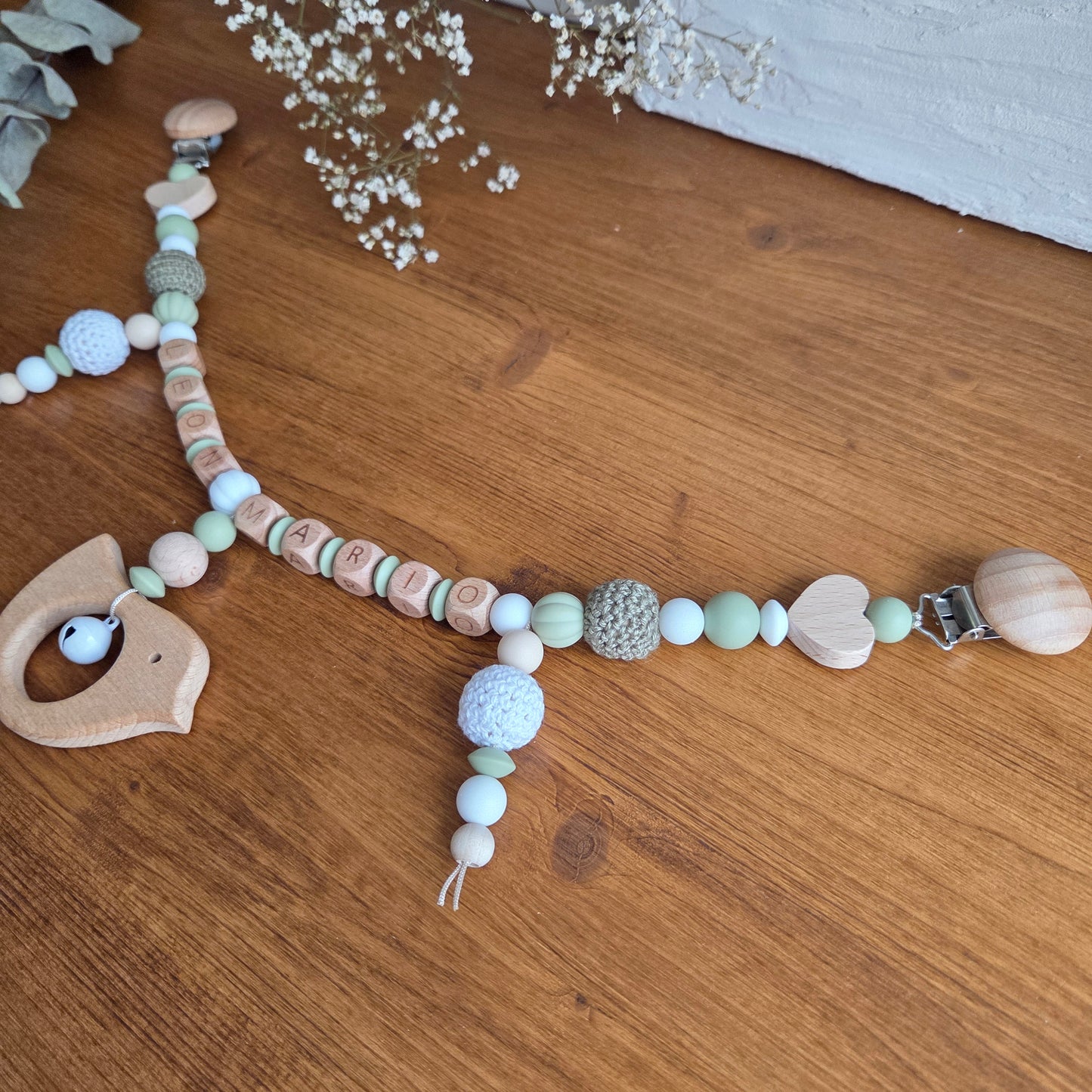Kinderwagenkette Vögeli grün