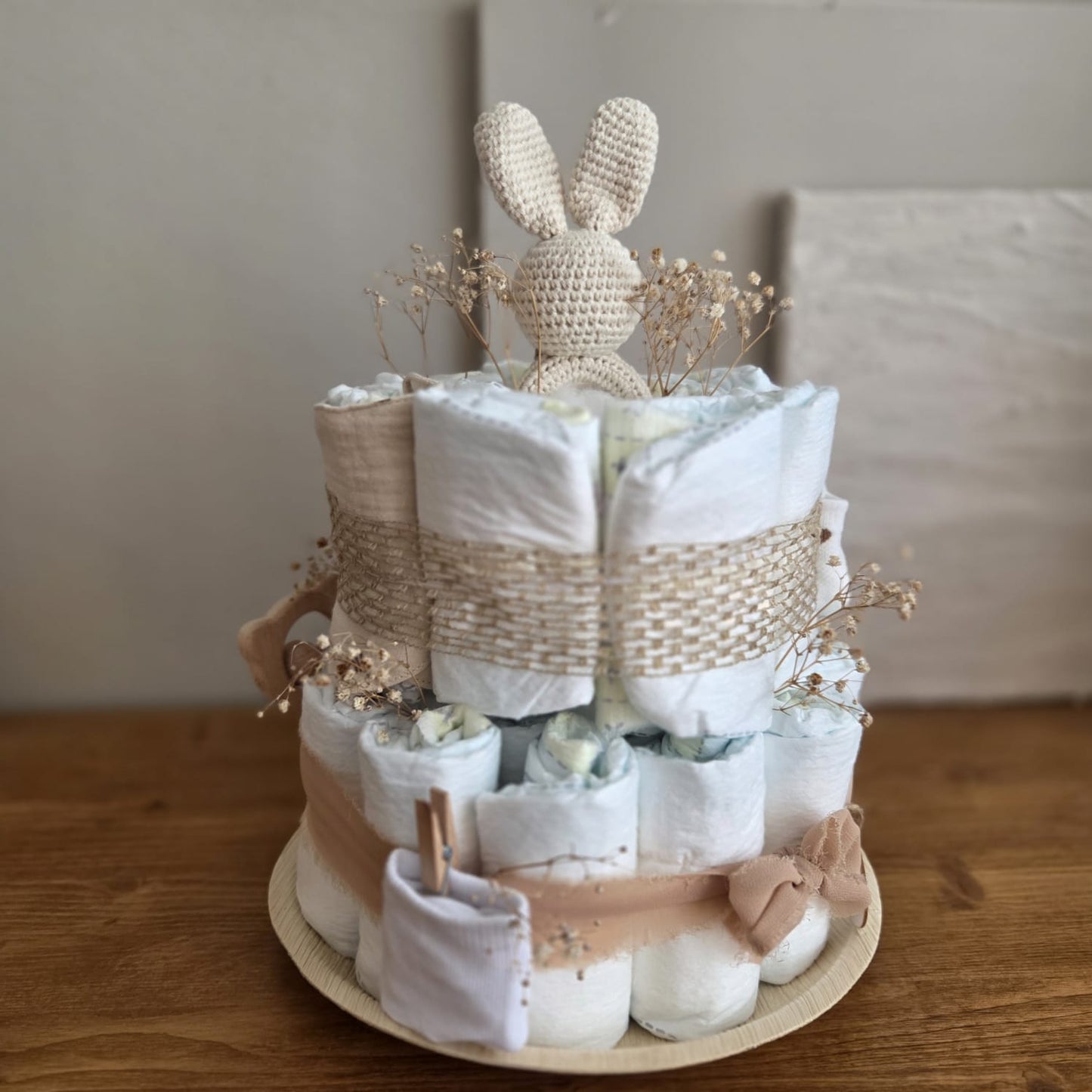 Windeltorte "beige Love" - Einzelstück