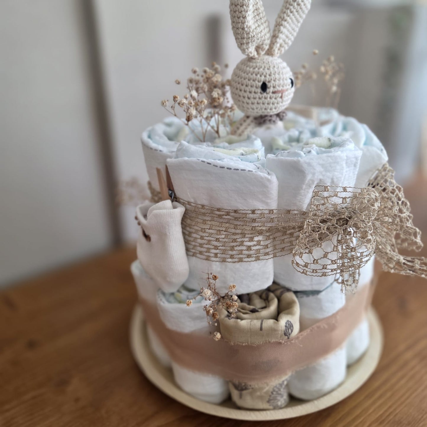 Windeltorte "beige Love" - Einzelstück