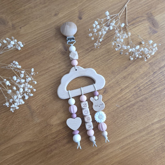 Anhänger - personalisierter Wegbegleiter - Hase mit Blume