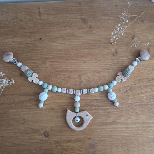 Kinderwagenkette Vögeli grün