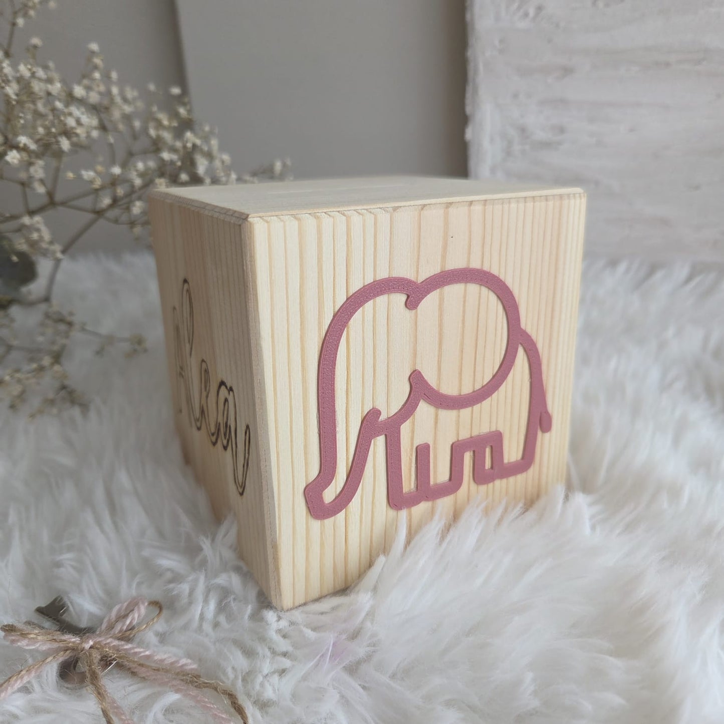 Spardose personalisiert Name & Tiermotiv inkl. Schlüsselanhänger